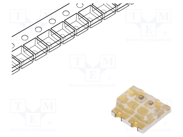 LED; SMD; 0606; yellow/orange; 1.6x1.6x0.7mm; 140°; 20mA