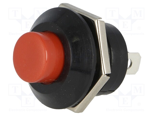Switch: push-button; Pos: 2; SPST-NO; 10A/12VDC; red; Illumin: none