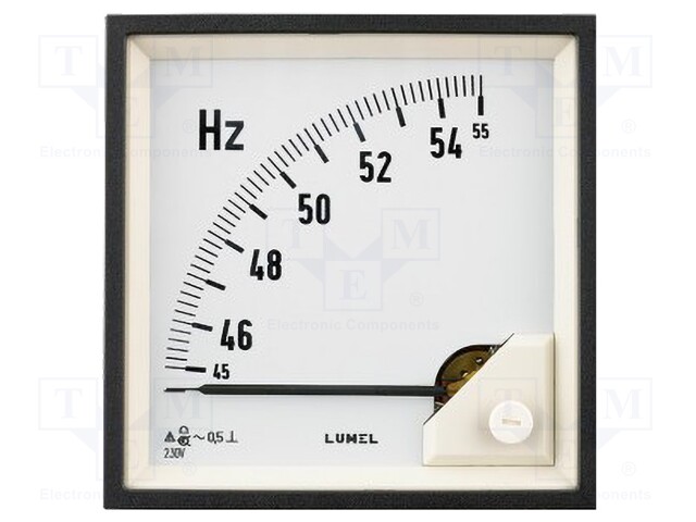 Meter; on panel; analogue; Class: 0,5; 45÷55Hz; IP52; 72x72mm