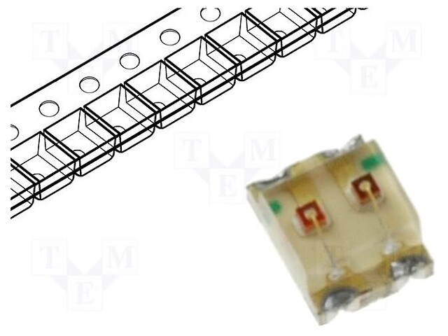 LED; SMD; 0605; red/green; 1.6x1.25x0.65mm; 120°; 2÷2.5V; 20mA