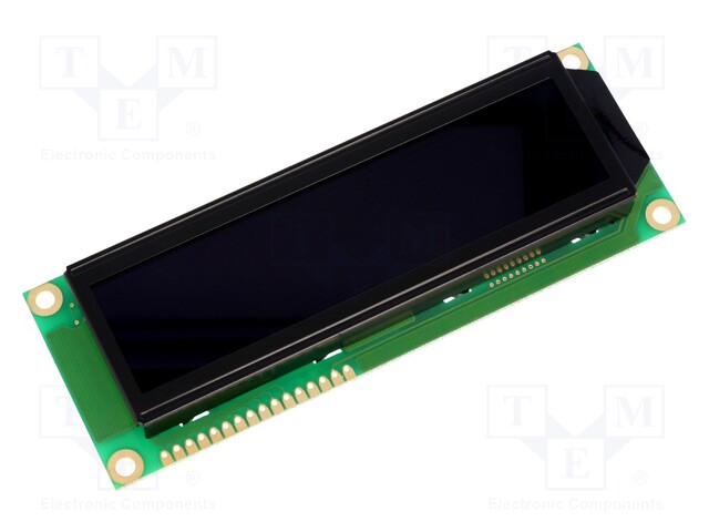 Display: LCD; alphanumeric; FSTN Negative; 16x2; dark blue; LED