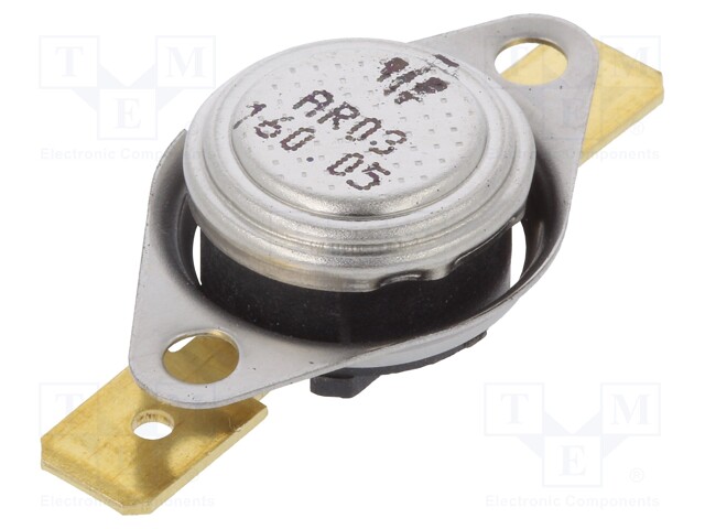 Sensor: thermostat; Output conf: SPST-NC; 160°C; 16A; 250VAC; ±5°C