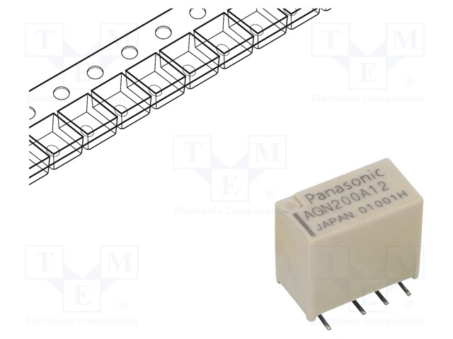 Relay: electromagnetic; DPDT; Ucoil: 12VDC; 0.3A/125VAC; 1A/30VDC