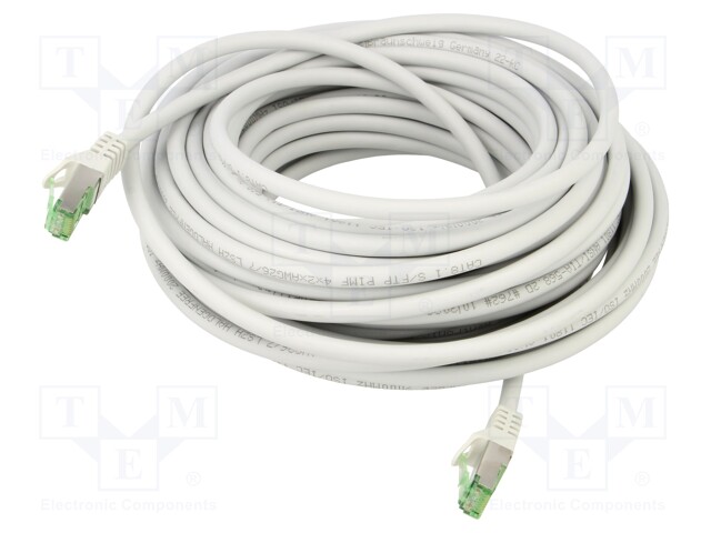 Patch cord; S/FTP; Cat 8.1; stranded; Cu; LSZH; grey; 15m; 26AWG