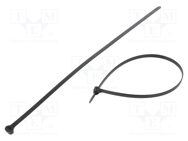 Cable tie; with a metal clasp; L: 378mm; W: 7mm; polyamide; 534N