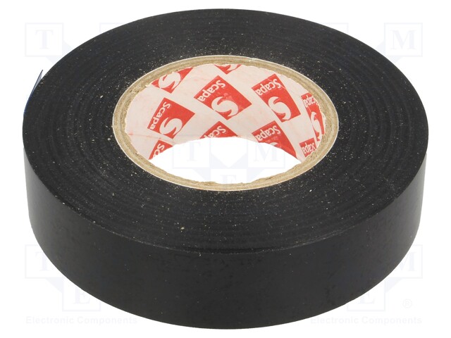 Tape: insulation; W: 19mm; L: 33m; D: 0.09mm; black; PVC film; 150%