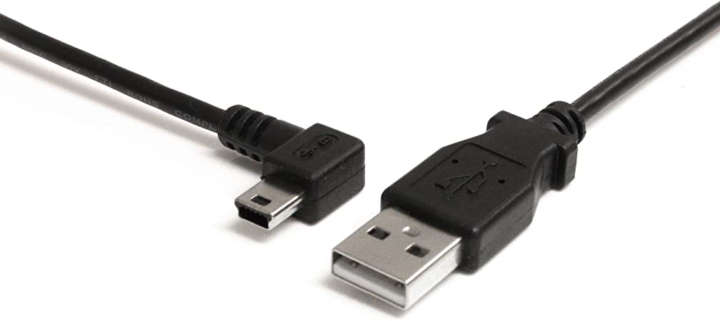 Cable; USB 2.0; USB A plug,USB B mini plug; Right Angle; 305mm; black