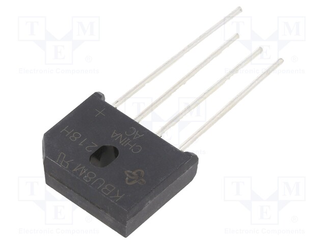 Single-phase bridge rectifier; Urmax: 1kV; If: 8A; Ifsm: 200A; KBU