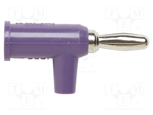 Plug; 4mm banana; 15A; 60VDC; violet; non-insulated; 0.8mm2; Pcs: 10