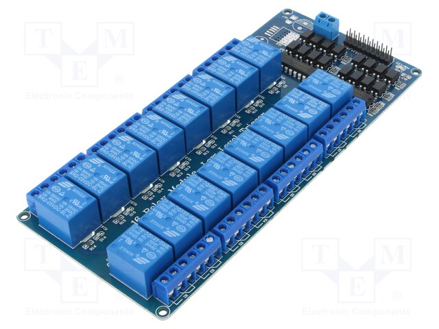 Module: relay; Channels: 16; 5VDC; max.250VAC; 10A