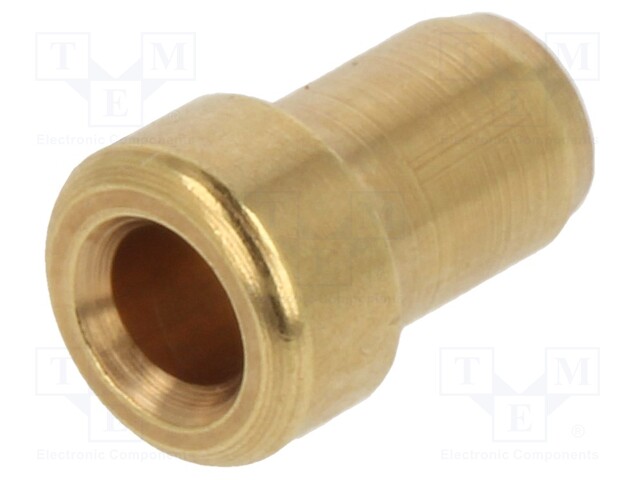 Socket; 2mm banana; gold-plated; non-insulated; 6mm; Mat: brass