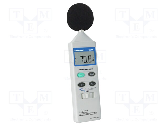 Meter: sound level; LCD 3,5 digit; Sound level meas: 35÷130dB