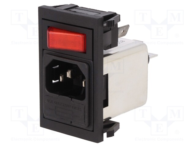 Connector: AC supply; socket; male; 10A; 250VAC; IEC 60320