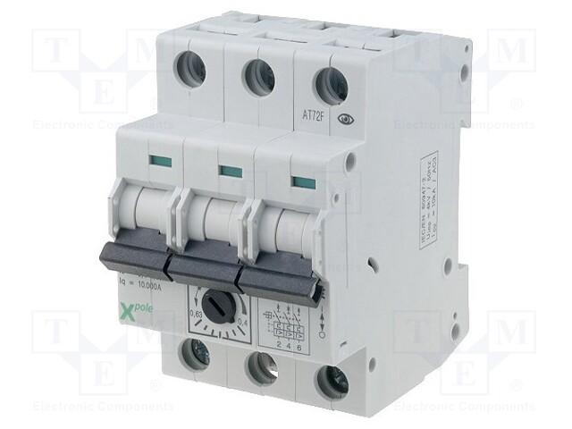 Motor breaker; 0.25kW; 220÷440VAC; DIN; 0.63÷1A; IP20; -25÷50°C