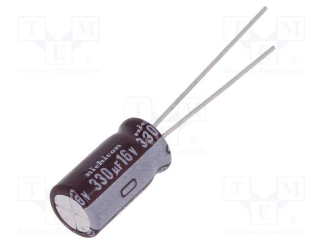 Capacitor: electrolytic; low impedance; THT; 330uF; 16VDC; Ø8x15mm