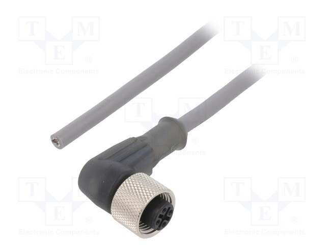 Connection lead; M12; PIN: 3; angled; 5m; plug; 250VAC; 3.1A; IP67