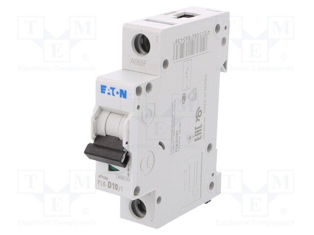 Circuit breaker; 230/400VAC; Inom: 10A; Poles: 1; DIN; Charact: D