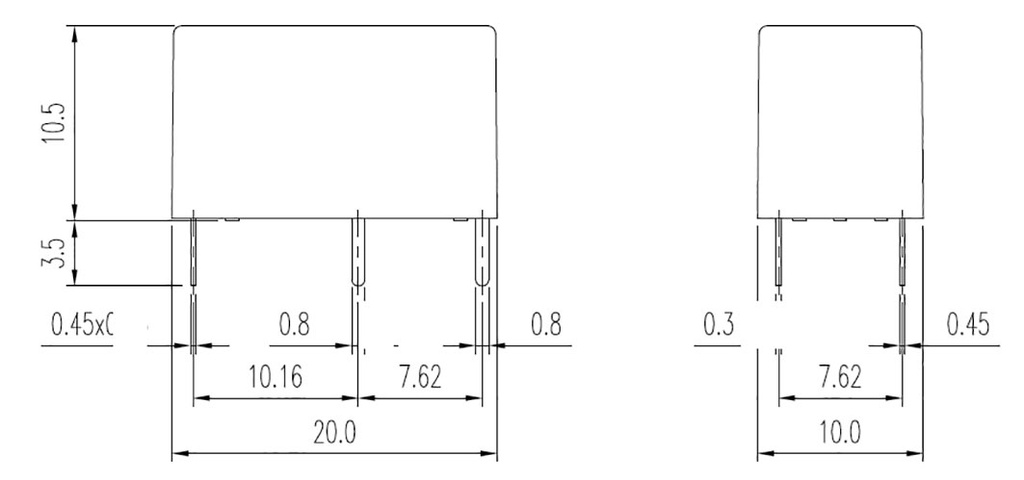 Relay: electromagnetic; SPST-NO; Ucoil: 12VDC; 8A; 8A/250VAC; PCB