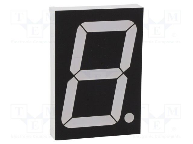 Display: LED; 7-segment; 56mm; 2.3"; No.char: 1; red; 100mcd; anode