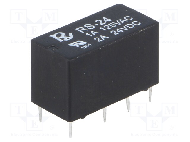 Relay: electromagnetic; DPDT; Ucoil: 24VDC; 1A/120VAC; 1.25A/30VDC