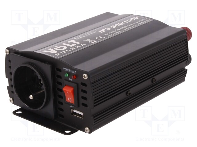 Converter: automotive dc/ac; 500W; Uout: 230VAC; Out: mains 230V