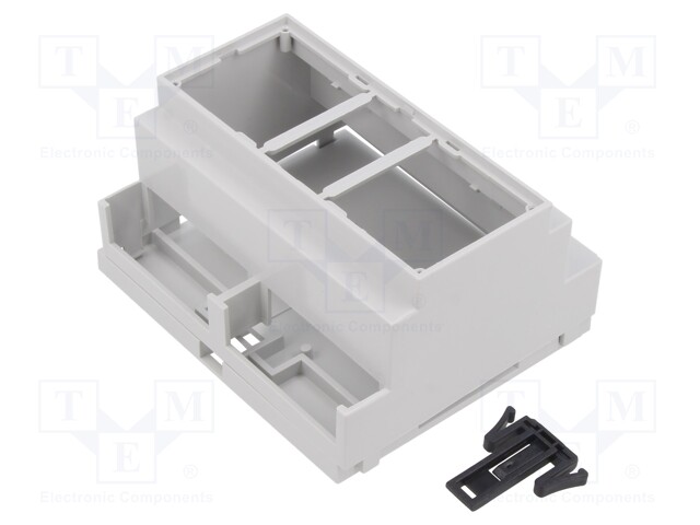 Enclosure: for DIN rail mounting; light grey; No.of mod: 6