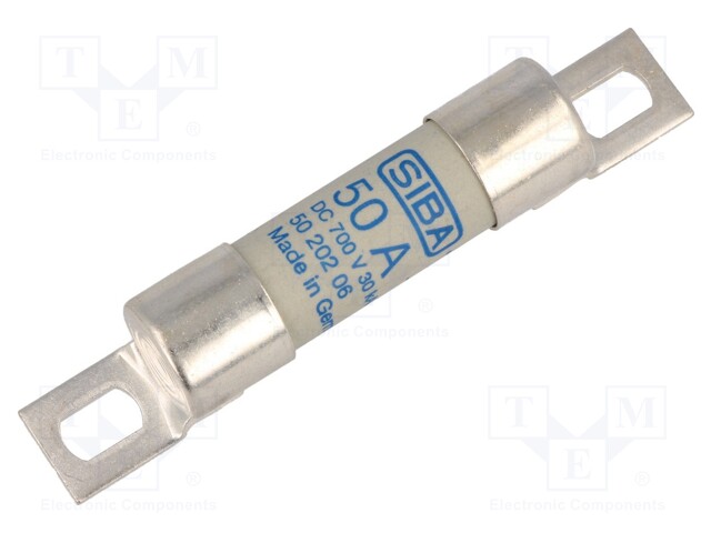 Fuse: fuse; aR; 50A; 700VDC; ceramic,cylindrical; 14x51mm; URZ