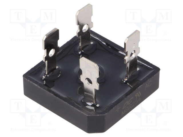 Single-phase bridge rectifier; Urmax: 400V; If: 25A; Ifsm: 400A