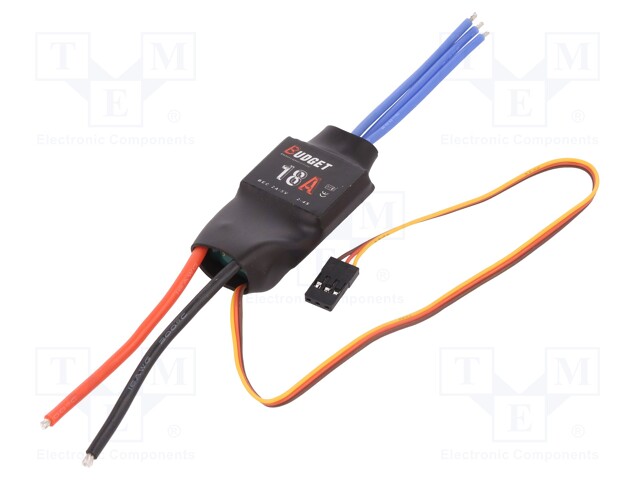 RC accessories: ESC; 7.4÷11.1VDC; 55x30mm; 24g; Ioper: 18A