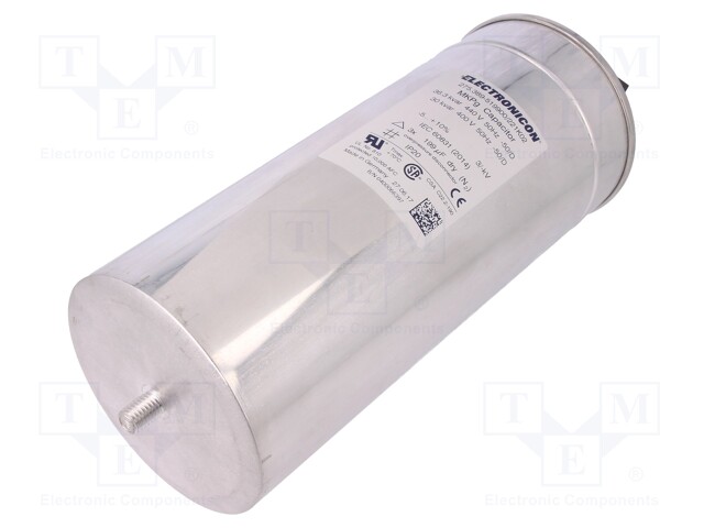 Capacitor: polypropylene; three phase; 30kVAR; 400VAC; Ø116x280mm