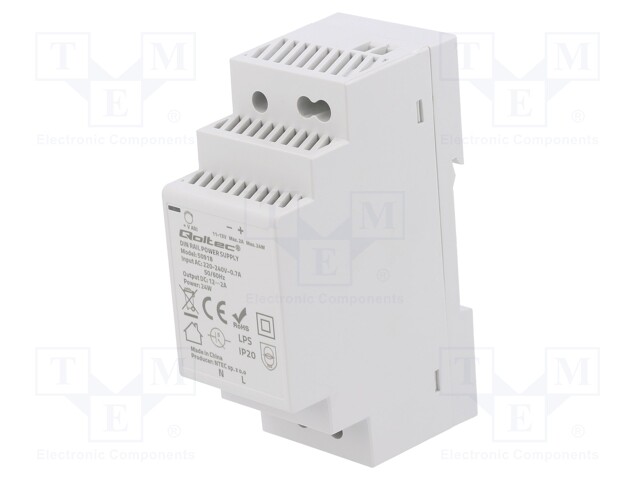 Power supply: switched-mode; 24W; 12VDC; 2A; 220÷240VAC; 116g