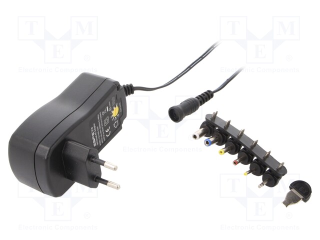 Power supply: switched-mode; universal; 3VDC,; 2.25A; 27W; plug