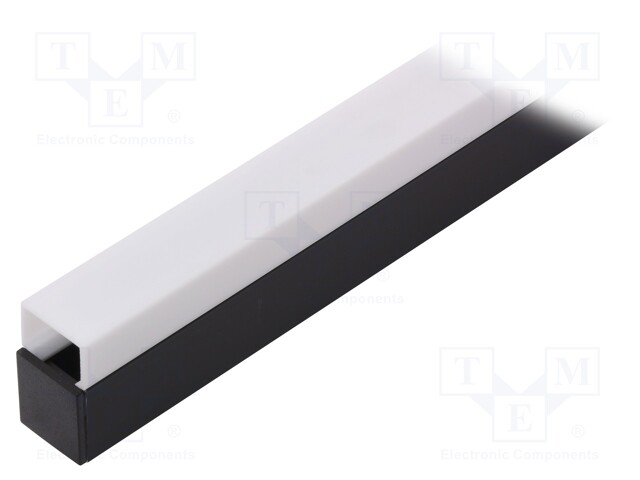 Profiles for LED modules; white; surface; black; L: 1m; aluminium