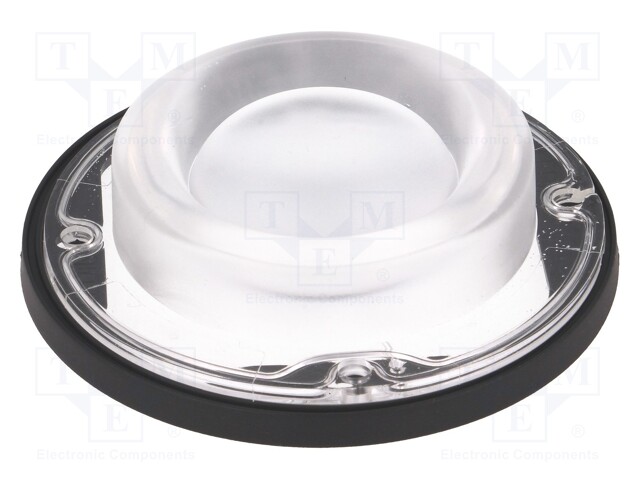 LED lens; round; Mat: silicone; transparent; Colour: black; Ø: 90mm