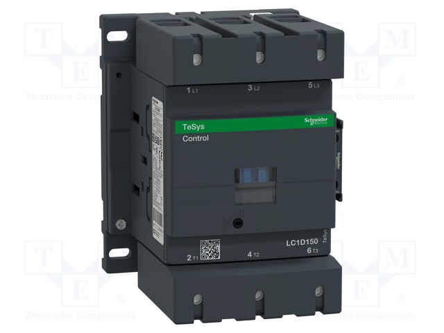 Contactor, 150 A, DIN Rail, Panel, 1 kV, 3PST-NO, 3 Pole, 100 kW