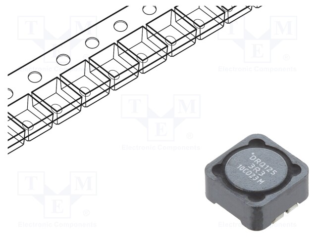 Inductor: wire; SMD; 3.3uH; Ioper: 9.26A; 6.3mΩ; ±20%; Isat: 12.7A