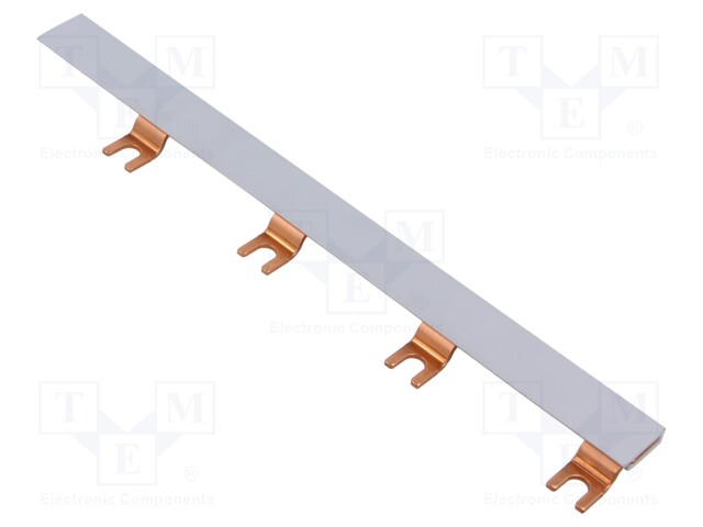 Busbar; 16mm2; Poles: 3; Urated: 400V; 100A; fork; No.of mod: 12; PVC