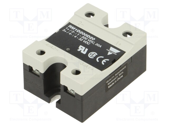 Relay: solid state; Ucntrl: 4.5÷32VDC; 20A; 1÷200VDC; Series: RM1D