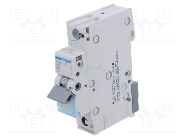 Circuit breaker; 230/400VAC; Inom: 13A; Poles: 1; DIN; Charact: B