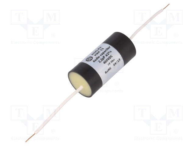 Capacitor: polypropylene; 2.2uF; 400VDC; ±2%; Ø25x51mm; -25÷85°C