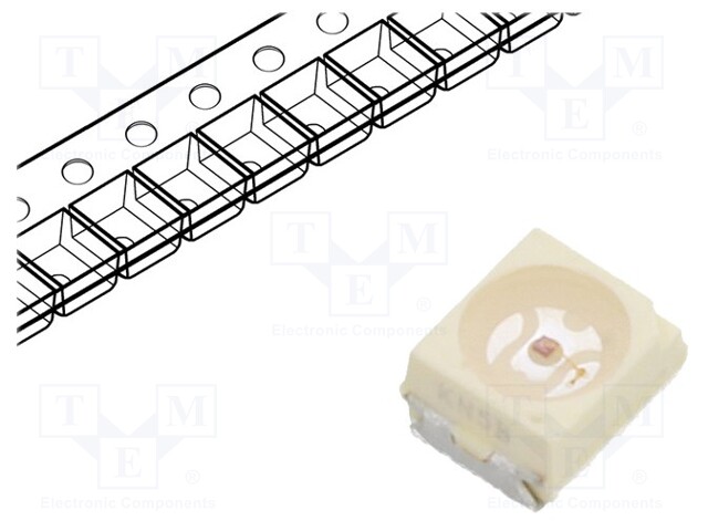 LED; SMD; 3528,PLCC2; red; 2.8÷10mcd; 3.5x2.8x1.75mm; 120°; 2÷2.8V