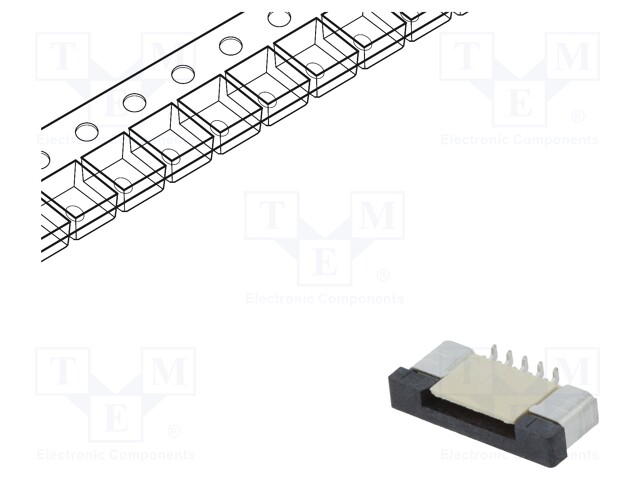 Connector: FFC (FPC); vertical; PIN: 10; ZIF; SMT; 500mA; tinned