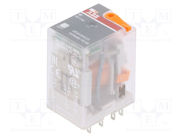 Relay: electromagnetic; DPDT; Ucoil: 120VAC; 12A; max.250VDC