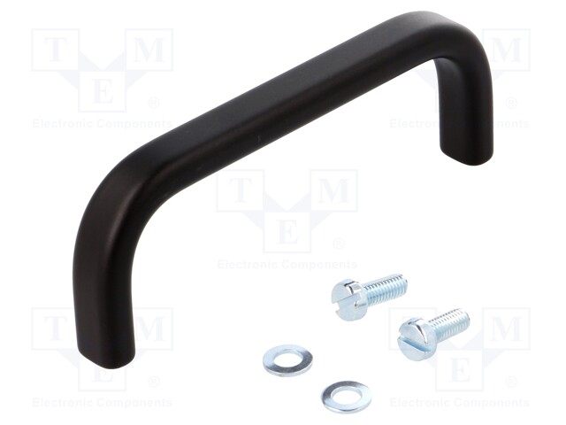 Handle; Mat: aluminium; black; H: 39mm; L: 108mm; W: 12mm