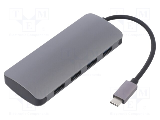 Adapter; USB 3.1; DC socket,USB A socket x4,USB C plug; 200mm