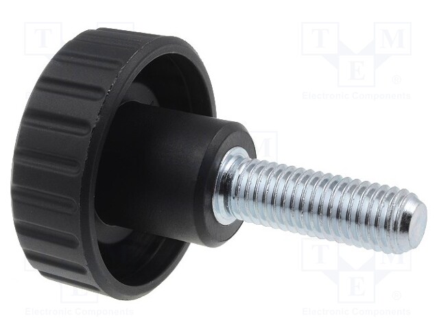 Knob; Dia: 40mm; M10; 30mm; H: 27mm; polyamide; Features: knurled