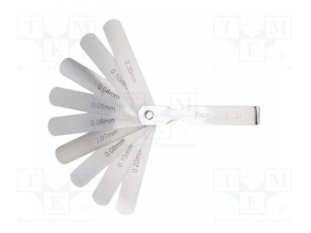 Metric feeler gauge; L: 75mm; Width: 13mm; 9pcs.