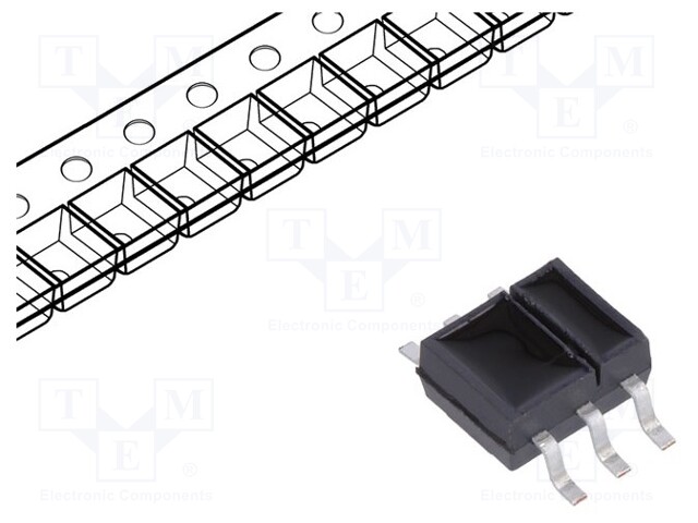 Optocoupler; slotted with flag; Out: transistor; 3.4mm; 16V