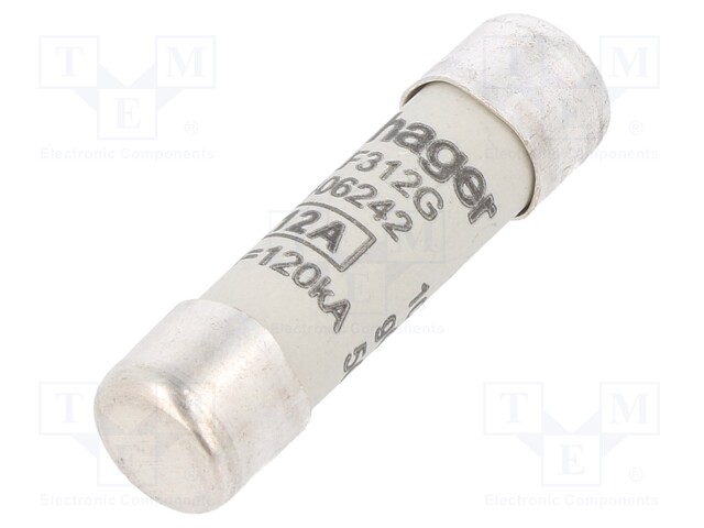 Fuse: fuse; gG,time-lag; 12A; 500VAC; cylindrical,industrial