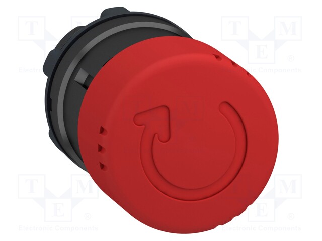 Switch: emergency stop; Stabl.pos: 2; 22mm; red; Illumin: none; IP66